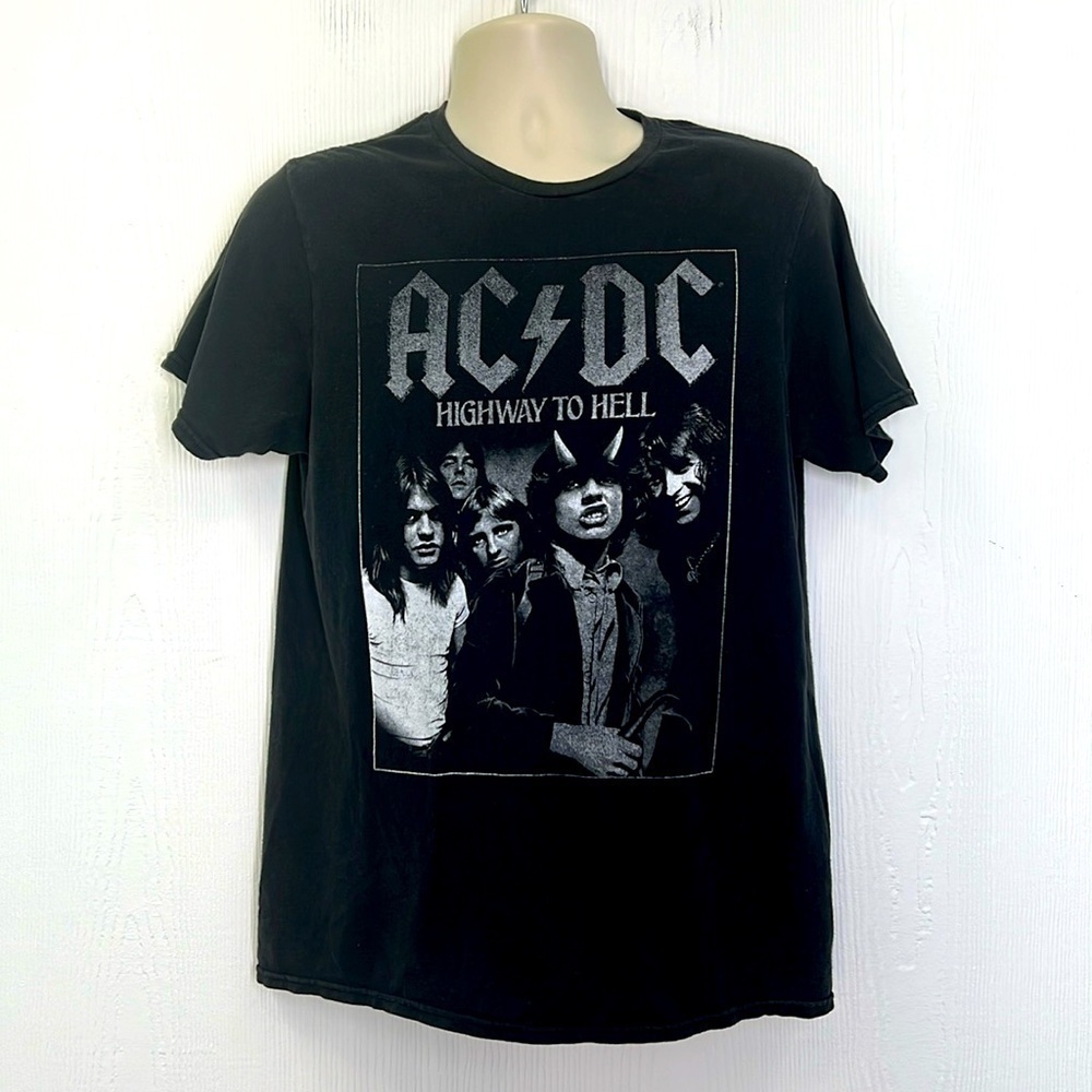AC/DC - AC/DC Highway To Hell Graphic Black And White T Short Size Medium